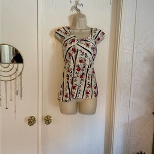 Floral Striped Women's Top